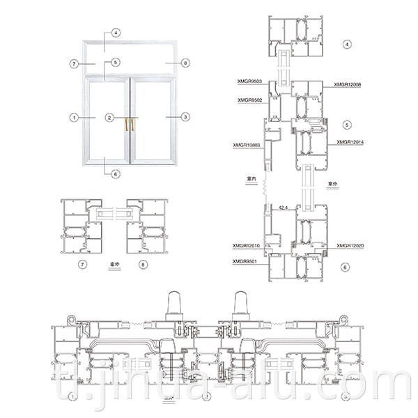 Aluminum XMGR95 Insulated Window Yarn One Assembly Structure